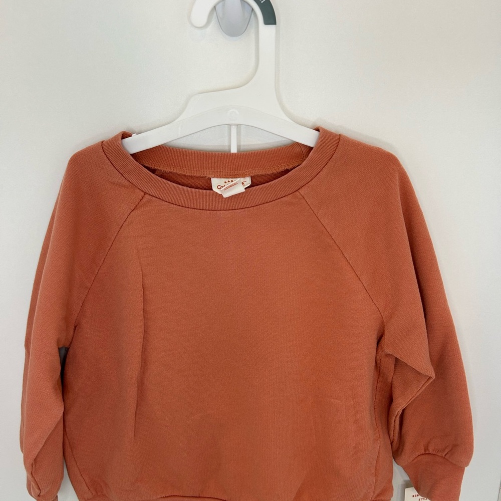 Target Cat & Jack Girls Terracotta Sweatshirt and Shorts Set. 18 Months - Picture 2 of 3
